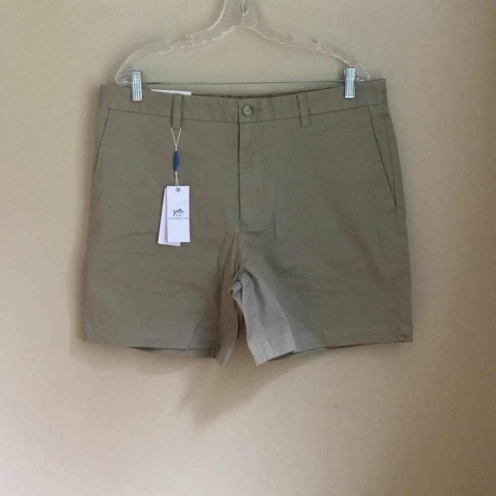 NEW Southern Tide 7” Channel Marker Shorts Sandstone Khaki Waist 36